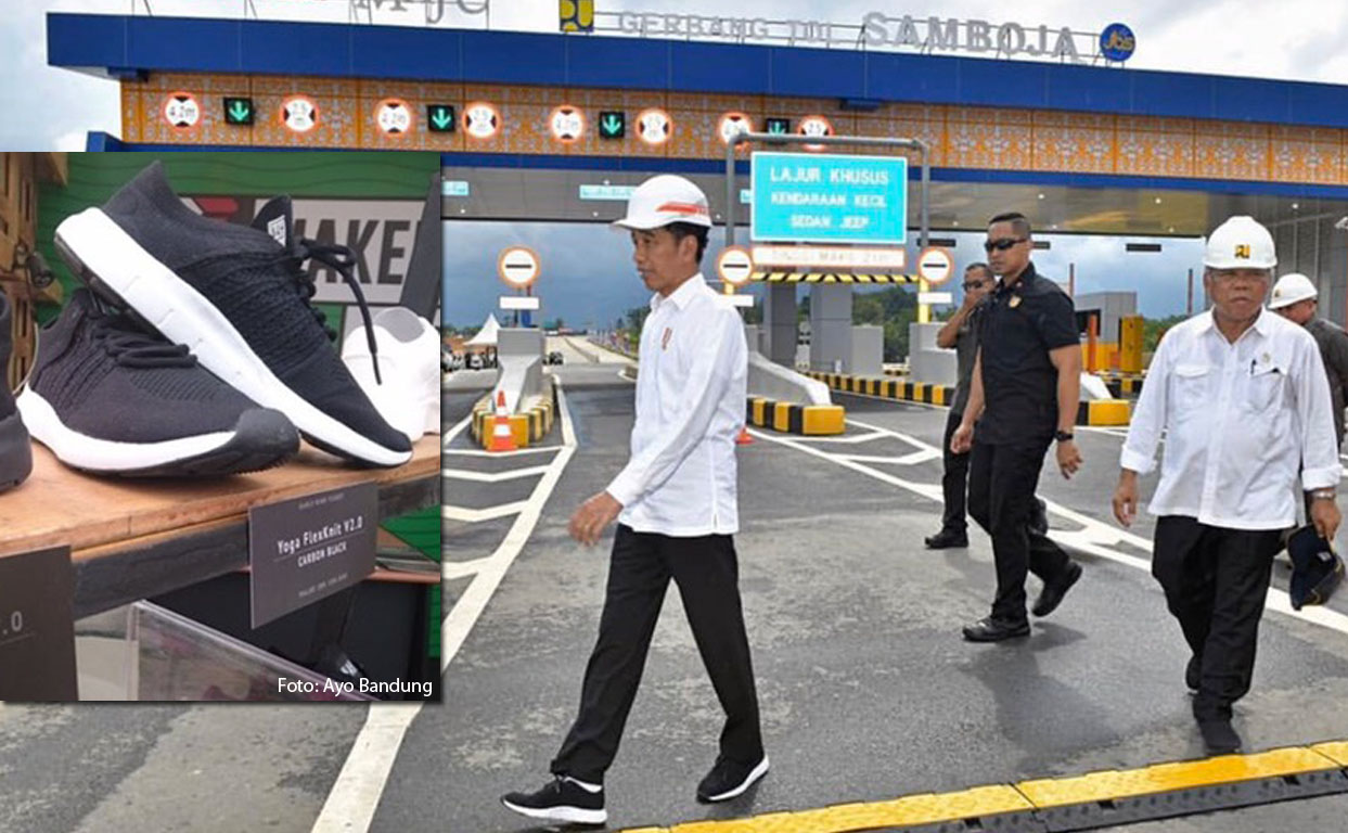 Pakai Sepatu  Lokal NAH Project Jokowi  Resmikan Tol Samboja